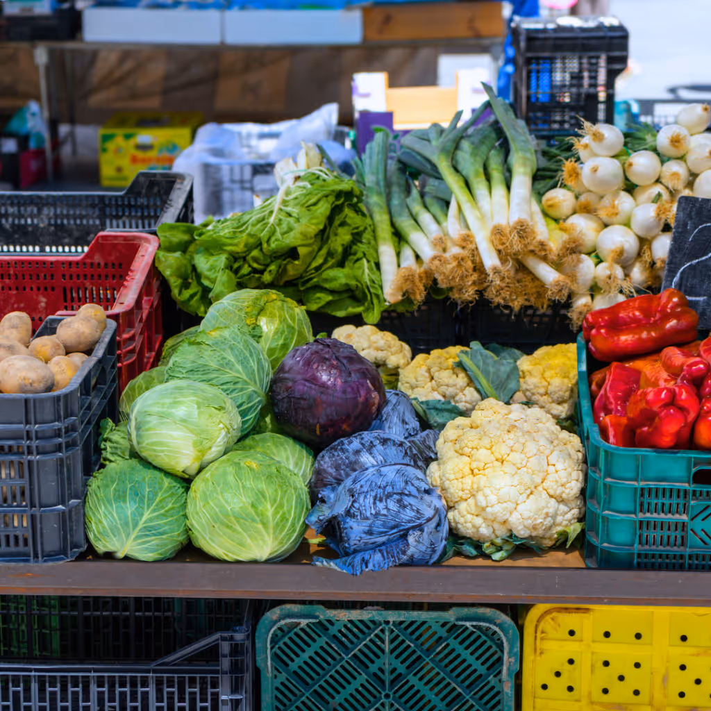 Vegetable stall in a market