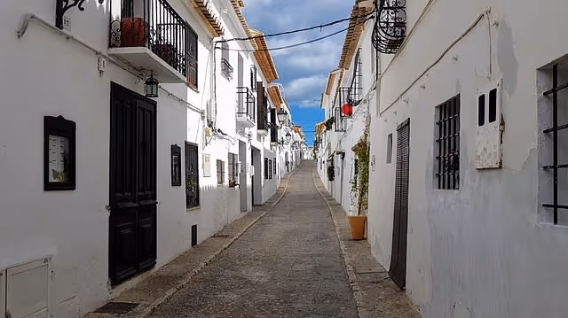 Narrow white street in Altea