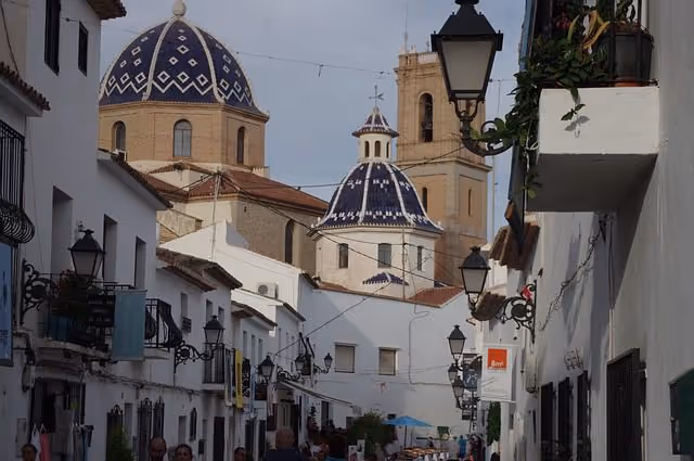 View of Altea's blue-domed church