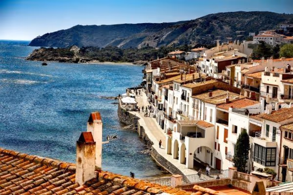Village with white houses and sea views in Spain