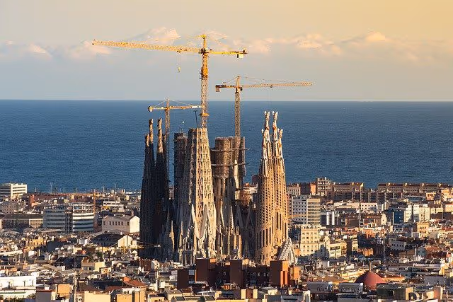View of the Sagrada Familia from the Eixample district