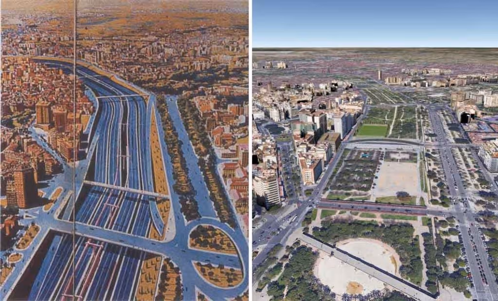 Motorway project in place of the Turia gardens
