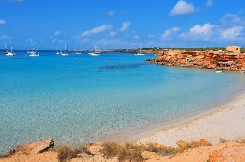 Cala Saona beach in Formentera