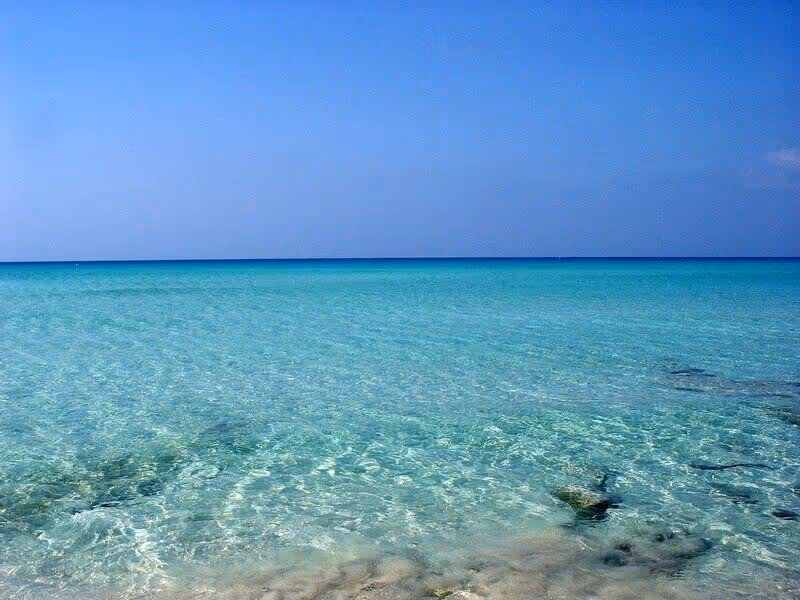 View over a clear, translucent sea