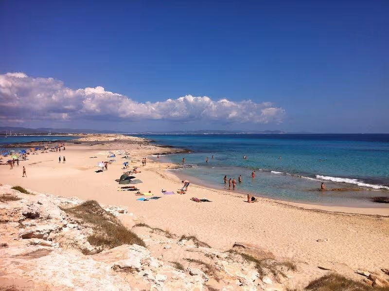 Ses Illetes beach and the sea