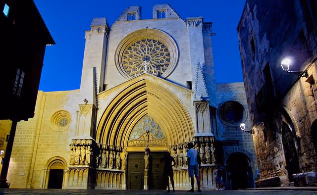 Tarragona cathedral at night