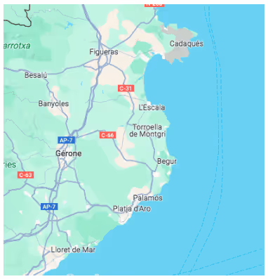 Map of the Costa Brava, living on the Costa Brava